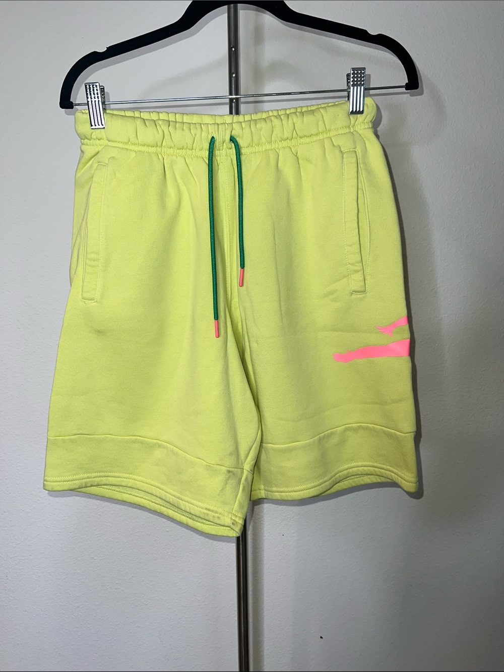 Jordan Neon Yellow Men's Athletic Drawstring Shorts